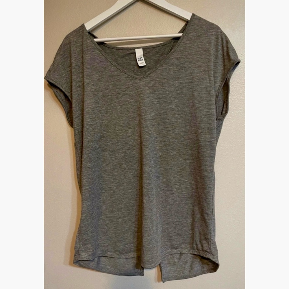 District Gray V-Neck Open-Backed T-Shirt